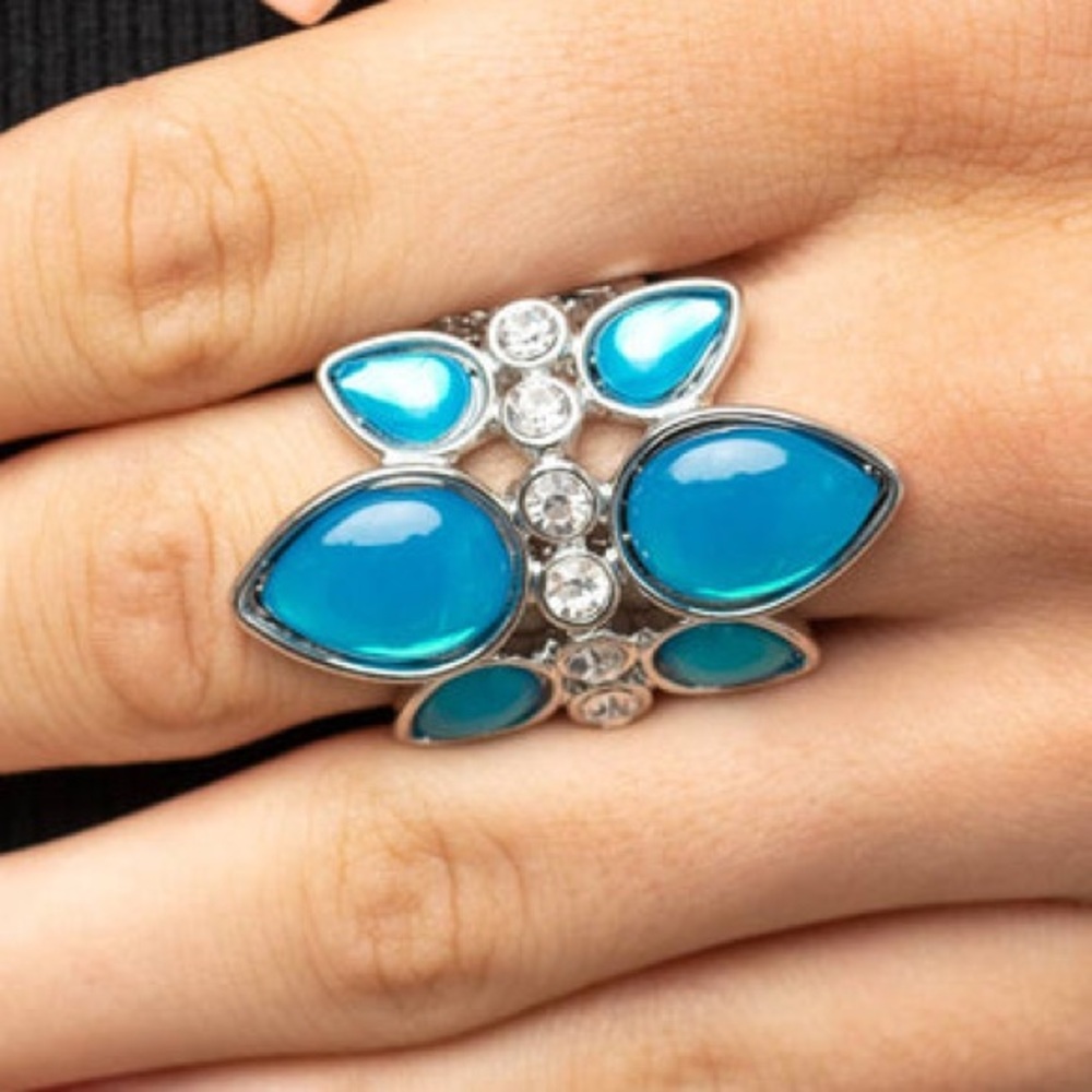 NWT Trio Tinto Silver & Blue Gemstone Ring